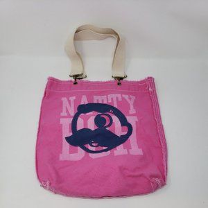 Natty Boh Canvas Tote Shoulder Bag Pink 13" x 14" x 4"